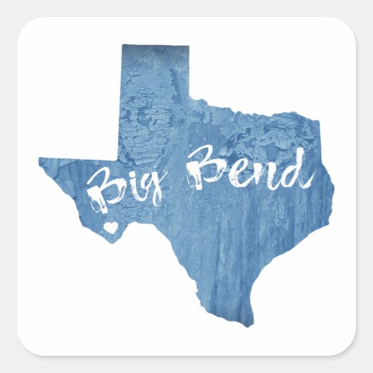 Big Bend National Park Wood Grain Vierkante Sticker (Voorkant)