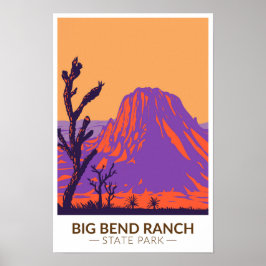 Big Bend Ranch State Park Texas Retro Poster