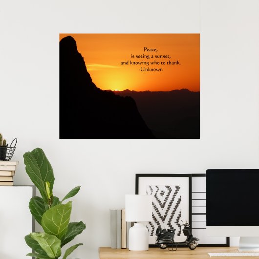 Big Bend Sunset-with Quote Poster (Thuiskantoor)