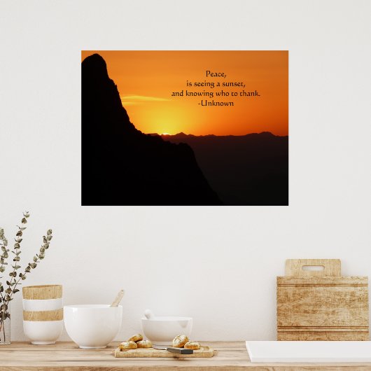 Big Bend Sunset-with Quote Poster (Keuken)