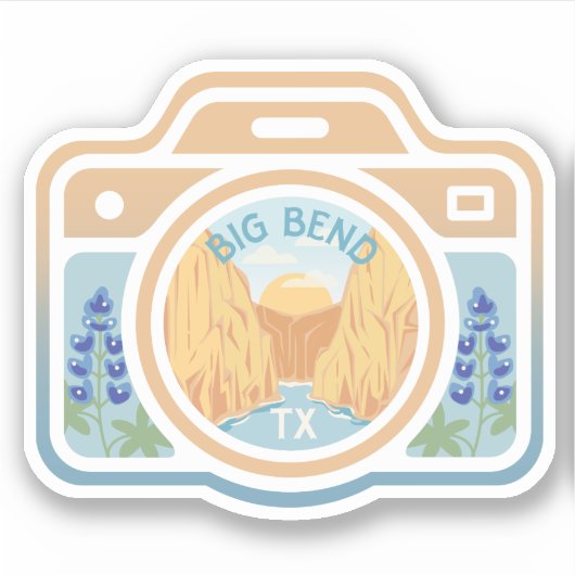 Big Bend Texas Camera Sticker (Voorkant)