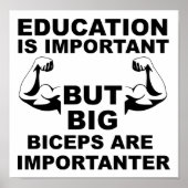 Big Biceps Belangrijke Funny Poster (Voorkant)