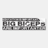 Big Biceps is belangrijk - grappige Bumpersticker (Voorkant)