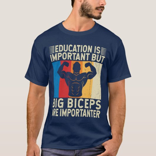 Big Biceps is een belangrijke schimmelwerende gym T-shirt (Voorkant)