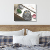 Big big grey cat. Сozy picture.  Canvas Afdruk (Insitu (Slaapkamer))
