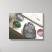 Big big grey cat. Сozy picture.  Canvas Afdruk (Voorkant)