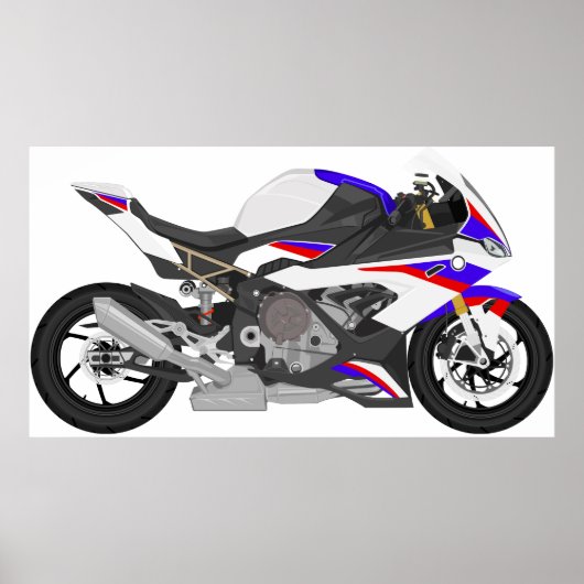 Big Bike Sport Motorcycle - Snelle snelheid modern Poster (Voorkant)