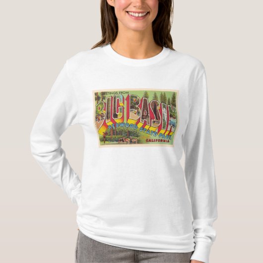 Big Bin California  Briefkaart met grote letters T-shirt (Voorkant)