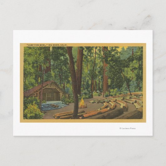 Big Bin, Californië "Camp Fire Bowl"-Uitzicht Briefkaart (Voorkant)