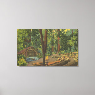 Big Bin, Californië "Camp Fire Bowl"-Uitzicht Canvas Afdruk