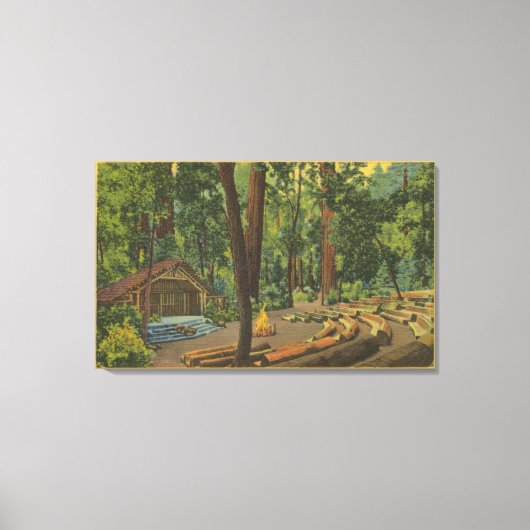 Big Bin, Californië "Camp Fire Bowl"-Uitzicht Canvas Afdruk (Voorkant)