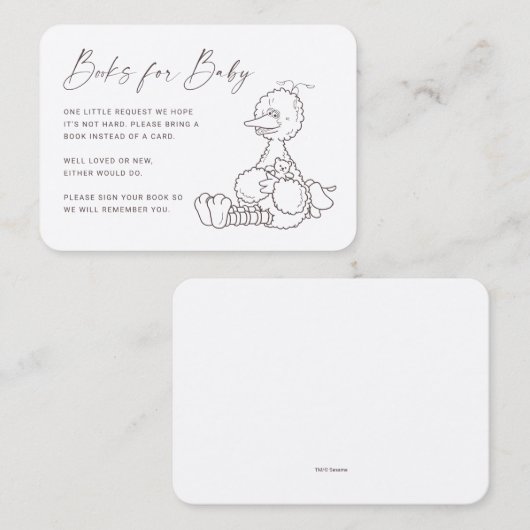 Big Bird Baby Book Request Insert Plaatskaartje (Voorkant / Achterkant)