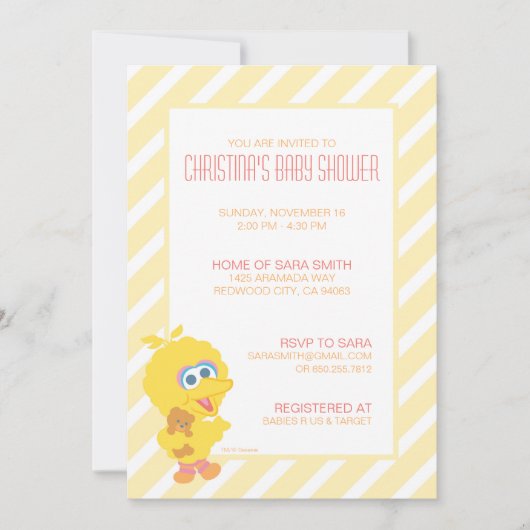 Big Bird Baby shower Invite Kaart (Voorkant)