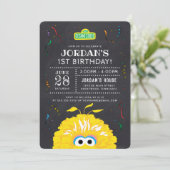 Big Bird Chalkboard Confetti Birthday Kaart (Staand voorkant)