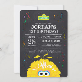 Big Bird Chalkboard Confetti Birthday Kaart