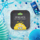 Big Bird Chalkboard Confetti Birthday Papieren Bordje<br><div class="desc">Set the tone for a fun-filled celebration with these Sesame Street birthday plates featuring Big Bird! The design showcases Big Bird’s cheerful smile and iconic yellow feathers, paired with a playful chalkboard background and colorful confetti accents. Perfect for kids’ birthday parties, these vibrant and whimsical plates are fully customizable, making...</div>