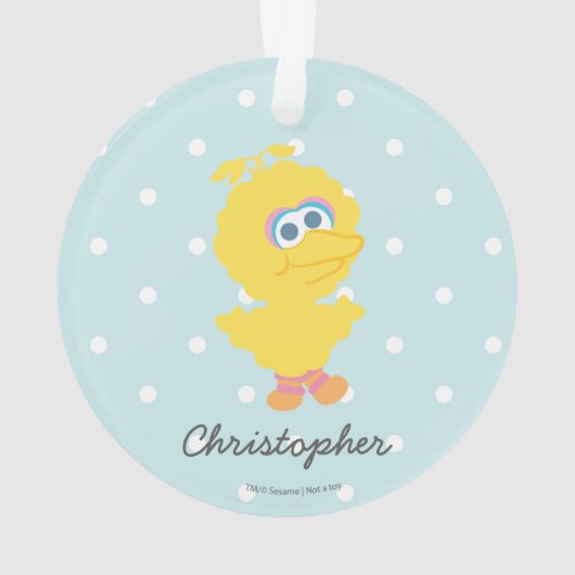 Big Bird | Eerste Kerstmis baby - Jouw naam toevoe Ornament (achterkant)