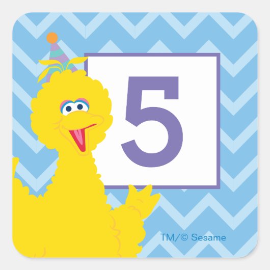 Big Bird Feest Chevron Patroon Vierkante Sticker (Voorkant)