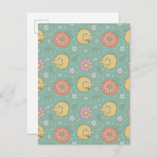Big Bird | Good Vibes Floral Pattern Briefkaart (Voorkant / Achterkant)