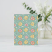 Big Bird | Good Vibes Floral Pattern Briefkaart (Staand voorkant)