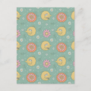 Big Bird   Good Vibes Floral Pattern Briefkaart