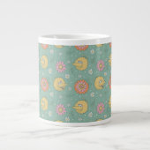 Big Bird | Good Vibes Floral Pattern Grote Koffiekop (Voorkant)