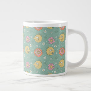 Big Bird   Good Vibes Floral Pattern Grote Koffiekop