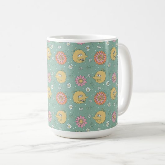 Big Bird | Good Vibes Floral Pattern Koffiemok (Voorkant rechts)