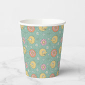Big Bird | Good Vibes Floral Pattern Papieren Bekers (Links)