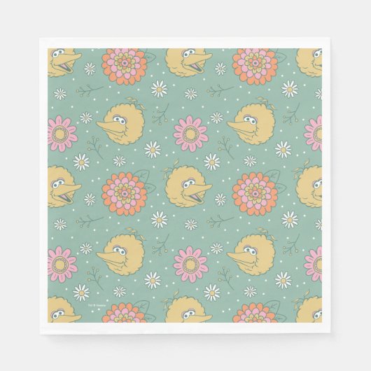 Big Bird | Good Vibes Floral Pattern Servet (Voorkant)