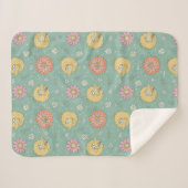 Big Bird | Good Vibes Floral Pattern Sherpa Deken (Voorkant (horizontaal))