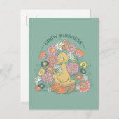 Big Bird | Grafisch grow Kindness Floral Briefkaart (Voorkant / Achterkant)