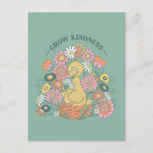 Big Bird | Grafisch grow Kindness Floral Briefkaart (Voorkant)
