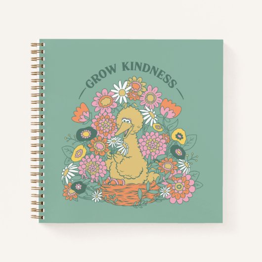 Big Bird | Grafisch grow Kindness Floral Notitieboek (Voorkant)
