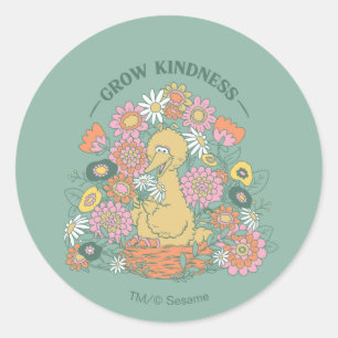 Big Bird   Grafisch grow Kindness Floral Ronde Sticker
