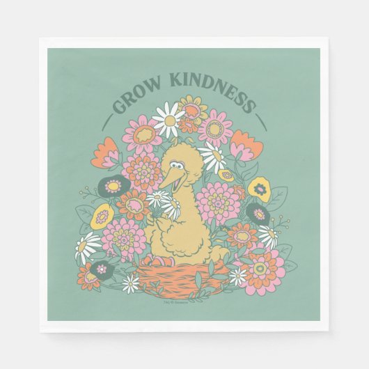 Big Bird | Grafisch grow Kindness Floral Servet (Voorkant)