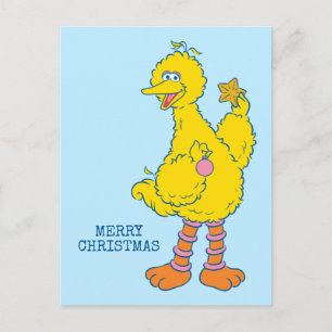 Big Bird Holding kerstversieringen Briefkaart
