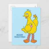 Big Bird Holding kerstversieringen Briefkaart (Voorkant / Achterkant)