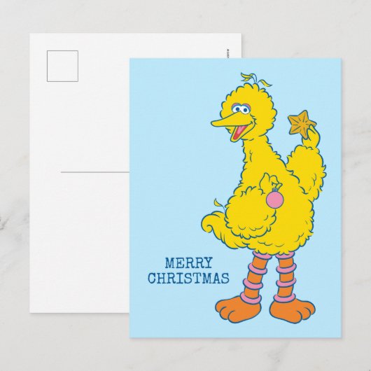Big Bird Holding kerstversieringen Briefkaart (Voorkant / Achterkant)