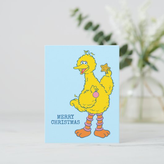 Big Bird Holding kerstversieringen Briefkaart (Staand voorkant)