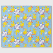 Big Bird Party Chevron Pattern Cadeaupapier (Vlak)