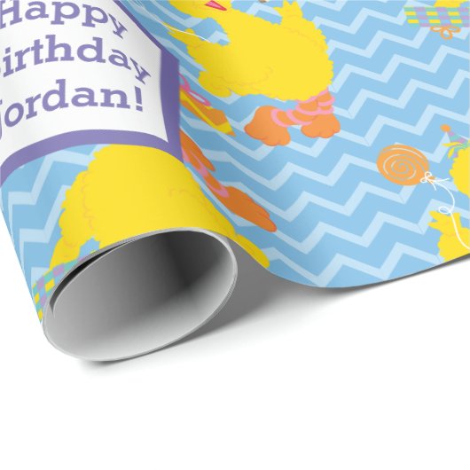 Big Bird Party Chevron Pattern Cadeaupapier (Rol Hoek)