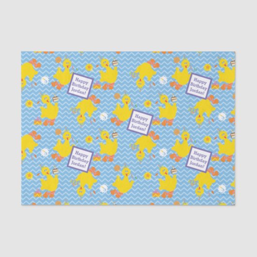 Big Bird Party Chevron Pattern Tissuepapier (Voorkant)