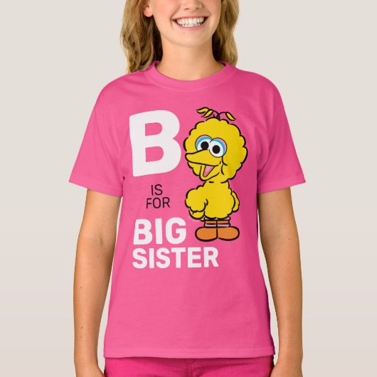 Big Bird | S is voor Big Sister T-shirt (Voorkant)