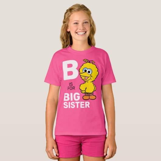 Big Bird | S is voor Big Sister T-shirt (Voorkant volledig)