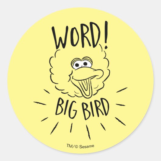 Big Bird Schaats Logo - Word! Big Bird Ronde Sticker (Voorkant)