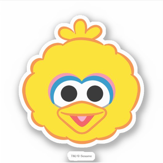 Big Bird Smiling Face 2 Sticker (Voorkant)