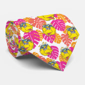 Big Bird | Tropisch patroon Stropdas (Opgerold)