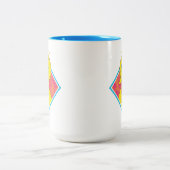 Big Bird | Tropische badge Tweekleurige Koffiemok (Center)