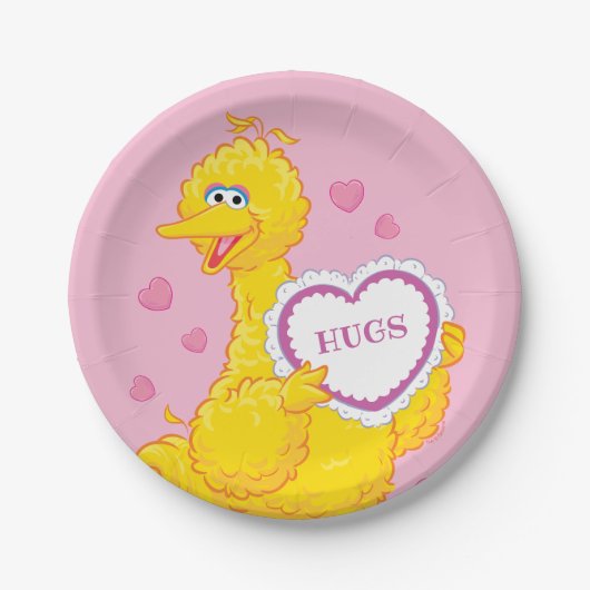 Big Bird Valentijn Papieren Bordje (Voorkant)